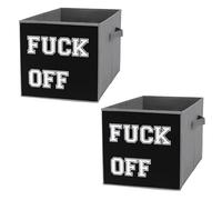 Fuk Off Cube Storage Bin Foldable Oxford Cloth Open Storage Basket with Handles for Closet Shelf