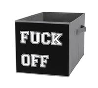 Fuk Off Cube Storage Bin Foldable Oxford Cloth Open Storage Basket with Handles for Closet Shelf