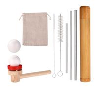 Fukaisu 10pcs Sound Straw Vocal Training and Auxiliary Tools, Stainless Steel Singing Straw Vocal Trainer with Brush Canister & Bag for Breath Control Voice Warm-Up