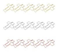 Fukaisu 15pcs Cross-Shaped Pen Clip, Metal Paperclip Pen Holder Bible Accessories Stuff for Notebook Multi-Purpose Paper Clip for Journal Planner Office School Supplies (Gold, Silver, Rose Gold)