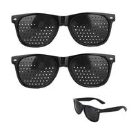 Fukaisu 2 Pairs Pinhole Glasses for Vision Improvement, Lightweight Glasses Comfortable Eye Training Pin Hole Distance Glass Anti-Fatigue Eyesight Improve Tool