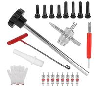 Fukaisu 23pcs Quick Change Tire Valve Tool Kit, Tire Valve Stem Core Replacement and Removal Installer Tool Set with TR413 and TR414 for Replacing Leaky Valves in Cars ATVs Trucks