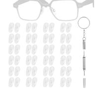 Fukaisu 24 Pairs Clip-in Nose Pads for Glasses, Upgraded Soft Silicone Anti-Slip Air Chamber Nose Pads with Mini Screwdriver for Prescription and Reading Glasses Sunglasses (Clip-in Design)