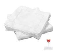 Fukaisu 25pcs Linen Cocktail Napkins for Embroidery, 15x15cm/6x6in Reusable Linen Cotton Napkins Fabric Coasters for Wedding Birthday Baby Shower Party Home Bar Beverage Supplies