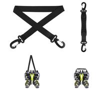 Fukaisu 2pcs Adjustable Ski Boot Carrier Straps, Nylon Pole Roller Snowboard Shoulder Sling with Hand Carry Strap Heavy-Duty Snowboard Skiing Accessories for Easy Equipment Transport
