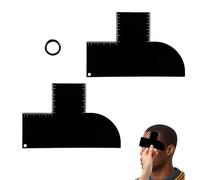 Fukaisu 2pcs Enhancement Card for Barbers, Reusable Color Spray Edge Hairline Shaping Tools with Measurement Indicators with 1pcs Circular Ring Beard Line Up Template for Barbers (T Shape)