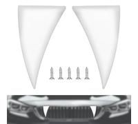 Fukaisu 2pcs Halloween Car Decorations, White Vampire Teeth Funny Devil Horns Waterproof Car Fangs Halloween Vehicle Accessories for DIY Your Vehicle
