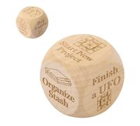 Fukaisu 2pcs Quilters Decision Dice, Wooden Creative Knitting Dice Notions with 6 Quilting Tasks Quilters Decision Tools Unique Gifts for Crafting and Sewing