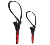 Fukaisu 2pcs Rubber Strap Wrench, 2 Sizes Adjustable Oil Filter Spanner for Diameter 4"/10.16cm and 6"/15.24cm Heavy Duty Rubber Strap Tool for Jar Opener Faucet Water Filter Plumbing