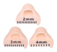 Fukaisu 3pcs Edge Stitch Lock Sewing Gauge, 2/3/4mm Seam Guide Ruler Needle Gauge Measuring Tool Quilting Templates Mini Finger Sewing Rulers for Stitching Patchwork Mending Beginners (Beige)