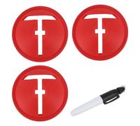 Fukaisu 3pcs Golf Ball Marker Liner, Red Plastic Golf Ball Line Alignment Stencil Drawing Tool with Marking Pen for Precision Putting & Target Line Accuracy Accessories