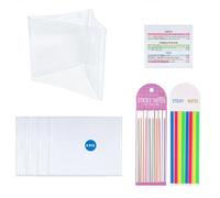 Fukaisu 4 Pcs Mahjong Card Holder with 320 Pcs Line Finder Highlighter Tape, 2026 Durable Clear Plastic Mahjong Holder Set, Transparent Sticky Card Markers Tabs, Mah Jong Accessories 2026