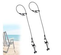 Fukaisu 4 Set Deck Anchors for Gap Between Boards, Includes Fishbone Deck Anchor Pegs Steel Cables & Carabiners Easy Reposition Outdoor Furniture Chair Table Tent Camping Grill
