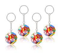 Fukaisu 4pcs 2026 Soccer Ball Keychain, Football Keyring with National Flags Pattern Sports Gift Accessories for Backpack Charm & Daily Use