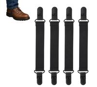 Fukaisu 4pcs Adjustable Cowboy Boot Straps, Elastic Webbing Boot Bands Non-Slip Riding Pants Clips for Men & Women Pant Guard Clamps (Black)