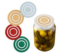Fukaisu 4pcs Airlock Fermentation Lids for Wide Mouth Mason Jars, Silicone Self-Burping jar Fermenting Tops Lids Waterless Fermenter Caps Supplies for Sauerkraut Pickles & Kimchi