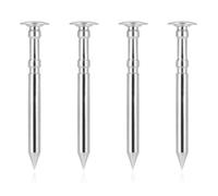 Fukaisu 4pcs Polished Racing Axles, 2.54cm/1" Stainless Steel Car Axles with Dual Grooves to Improve Speed & Reduce Wheel Wobble, Low Friction Machined Axle Replacement Set for Pinewood Derby Cars