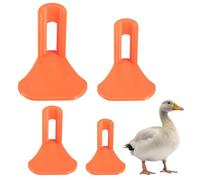 Fukaisu 4pcs Poultry Leg Splint Set, Orange Color Poultry Leg Brace with Bandage for Broken Feet Curled Toes in Chickens Ducks All Growth Stages(Duck Feet Style)
