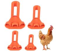 Fukaisu 4pcs Poultry Leg Splint Set, Orange Color Poultry Leg Brace with Bandage for Broken Feet Curled Toes in Chickens Ducks All Growth Stages(Chicken Feet Style)
