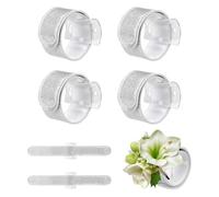 Fukaisu 4pcs Slap Bracelet Corsage Wristlet Bands, DIY Snap Wrist Corsage with Hollow Template for Wedding Prom Ceremony Anniversary Bridal Shower Beach Party (Silver)