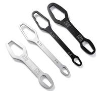 Fukaisu 4pcs Universal Self Adjusting Wrenches, Steel Multifunctional Double Ended Self Tightening Spanner Hand Tools Set for Mechanics & DIY Enthusiasts Home Plumbing Auto Outdoor Mechanical Repair