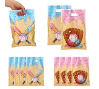 Fukaisu 50pcs Baseball Ice Cream Drip Gift Bags with Handles, 25x17cm/9.84x6.69in Goodie Candy Snack Present Party Favors Bags for Team Celebration Birthday Baseball Themed Party Decor Supplies