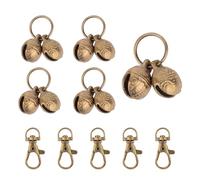 Fukaisu 5pcs Brass Dog Bells, Premium Durable Little Dog Copper Collar Bells with 5 Snap Clips Practical Cat Collar Pendant Accessories for Small Pet Tracking and Training
