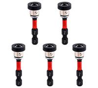 Fukaisu 5pcs Magnetic Drywall Screw Setter Bits, Steel PH2 Adjustable Depth Positioning Bits Removable Magnetic Collar for Plasterboard Sheetrock Screw Drilling Tools