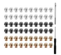Fukaisu 60 Pcs Purse Feet for Handbags with Screwdriver & Hole Puncher, Alloy Flat Handbag Studs Nailhead Rivet Hardware for Leather Crafting DIY Bag Protection Accessories