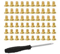 Fukaisu 60pcs M3x5mm & M2.5x4mm Phillips Flat Head Screws, Gold Plate Hardware Repair Belt Buckle Screws with Screwdriver for Women Handbag Wallet Quilted Crossbody Bag