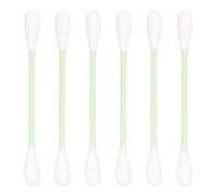 Fukaisu 6pcs Cotton Swabs Cat Toys with Catnip Flavor, Large Interactive Cotton Bud Swabs Cat Toys Cute Kitten Chew Sticks Gift Suitable for Kitty Boredom Play & Exercise (Green)