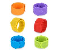 Fukaisu 6pcs Fidget Slap Bracelets, Colorful Silicone Fidget Bracelets Textured Wearable Toys for Anxiety Stress Kids and Adults Calming & Focused Gadget