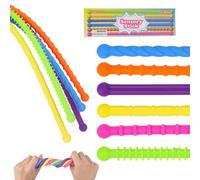 Fukaisu 6pcs Flexible Fidget Sticks, Premium Durable Flexible Textured Sticks Funny Fidget Autism Toys Suitable for Inspire Creativity Relief Anxiety (6 Colors)