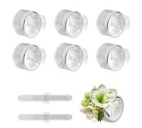 Fukaisu 6pcs Slap Bracelet Corsage Wristlet Bands, DIY Snap Wrist Corsage with Hollow Template for Wedding Prom Ceremony Anniversary Bridal Shower Beach Party (Silver)