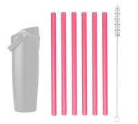 Fukaisu 6pcs Straw Replacement Compatible with Owala FreeSip Sway 30oz Water Bottle, Plastic Straw with Cleaning Brush Cleaner Reusable Accessories Parts for Owala Insulated Water Bottles (Red)