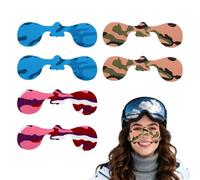Fukaisu 6pcs Windproof Antifreeze Face Tape for Skiing and Snowboarding, Freeze Ski Mask Patch Breathable Nose Ch over Stickers for Women Men Winter Snowboard Sports Outdoor Cold Protection Gear