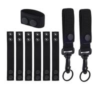 Fukaisu 8 Pcs Nylon Duty Belt Fastener, Nylon Belt Strap Keepers with Double Snap Buttons & Key Holder Gear for Police Security Law Enforcement Equipment Accessories
