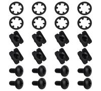 Fukaisu 8 Sets Rugby Back Plate Hardware, Square & O Shield Rugger Football Youth Back Plates Chicago Screws with Round Washers Unisex Adult Boys Size Backplate Screws Equipment Accessories Parts