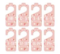 Fukaisu 8pcs Baby Closet Dividers, Wooden Baby Clothes Organizer Double Sided Nursery Closet Dividers for Babies Boy Girl Wardrobe Organization