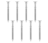 Fukaisu 8pcs Polished Racing Axles, 2.54cm/1" Stainless Steel Car Axles with Dual Grooves to Improve Speed & Reduce Wheel Wobble, Low Friction Machined Axle Replacement Set for Pinewood Derby Cars