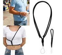 Fukaisu Adjustable Crossbody Strap & Wristlet Lanyard for Shark ChillPill, Hands-Free Portable Fan Accessories Adjustable Length Carrying Strap Replacement for Travel & Outdoor (Black)