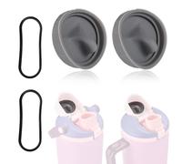 Fukaisu Leak-Proof Stoppers and Gaskets Set, Silicone 2pcs Stoppers for Owala FreeSip Sway 30oz 40oz/Tumbler 40oz 2pcs Gaskets for Owala FreeSip Sway 30oz Sports Water Bottle Accessories (Black)