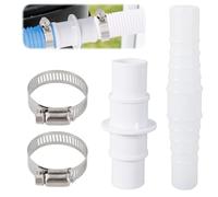 Fukaisu Pool Hose Adapter Connector Kit, 32 to 38 mm Hose Coupling Connectors with Stainless Steel Clamps Clip Accessories Parts Fitting for Swimming Pool Vacuum Cleaners and Filter Pump Tubes