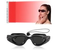 Fukaisu Protective Goggles for Tanning, Sun Tanning Bed Goggles Protective Eyewear for LED Light Therapy Home Beauty Sunbathing Use Include Case and Glasses Cloth (Black)