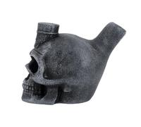 Fukaisu Screaming Aztec Death Whistle, 125 dB Resin Skull Demon War Whistle Realistic Human Screams Aztec Whistles of Death with Drawstring Bag for Collectible Halloween Day of the Dead
