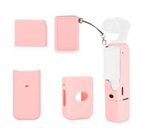 Fukaisu Silicone Protective Case for DJI Osmo Pocket 3 & Xtra Muse Camera, Anti-Scratch Soft Full Body Skin Cover with Wristband for Travel & Vlogging (Pink)