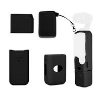 Fukaisu Silicone Protective Case for DJI Osmo Pocket 3 & Xtra Muse Camera, Anti-Scratch Soft Full Body Skin Cover with Wristband for Travel & Vlogging (Black)