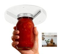 Fukaisu Under Cabinet Jar Opener for Weak Hands, Easy One-Handed Bottle Under Counter Can Cap Opener with Non-Slip Teeth Space-Saving Jar Lid Open Tool for Seniors Kitchen Dining Room Use (White)
