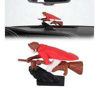 Fukaisu Wizard Broomstick Dashboard Ornament, Funny Motion Activated Car Decor Car Enthusiasts Novelty Gift That Drifts & Spins Magical Dashboard Toy & Fantasy Accessory (Boy)