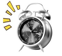 Fukamou Analog Alarm Clock for Bedroom,Old Fashioned Analog Alarm Clock | Silent Non-Ticking Timepiece with Twin Bell for Teens Girls Boys Kids Seniors Adults Dorm